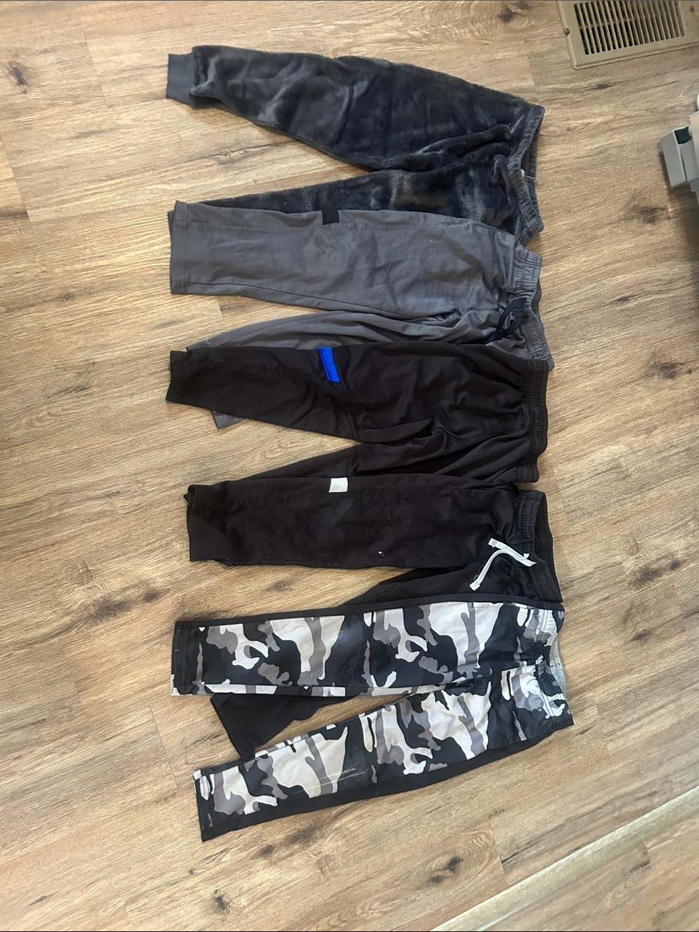Bundle of 4 Boys' Jogger Pants - Black, Gray, Charcoal, Blue Accent